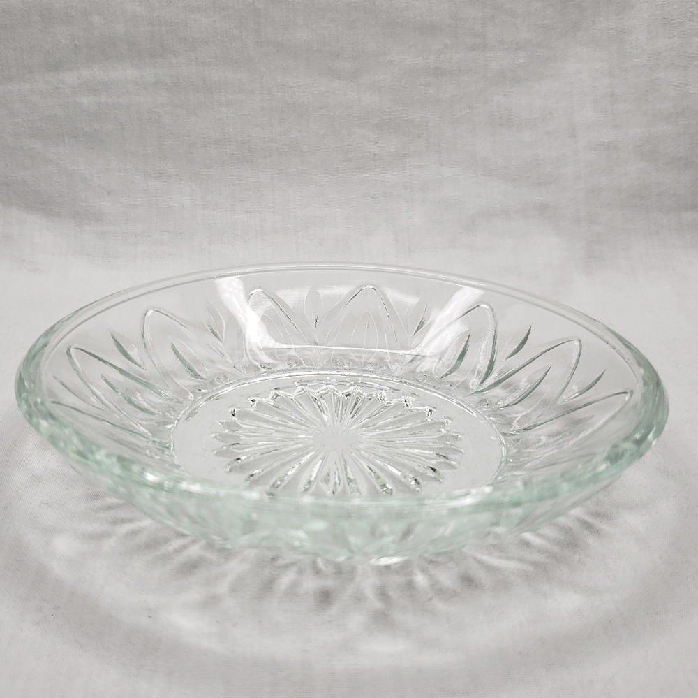 Vintage Small Pressed Glass Serveware Plate Appetizers 5 Inches